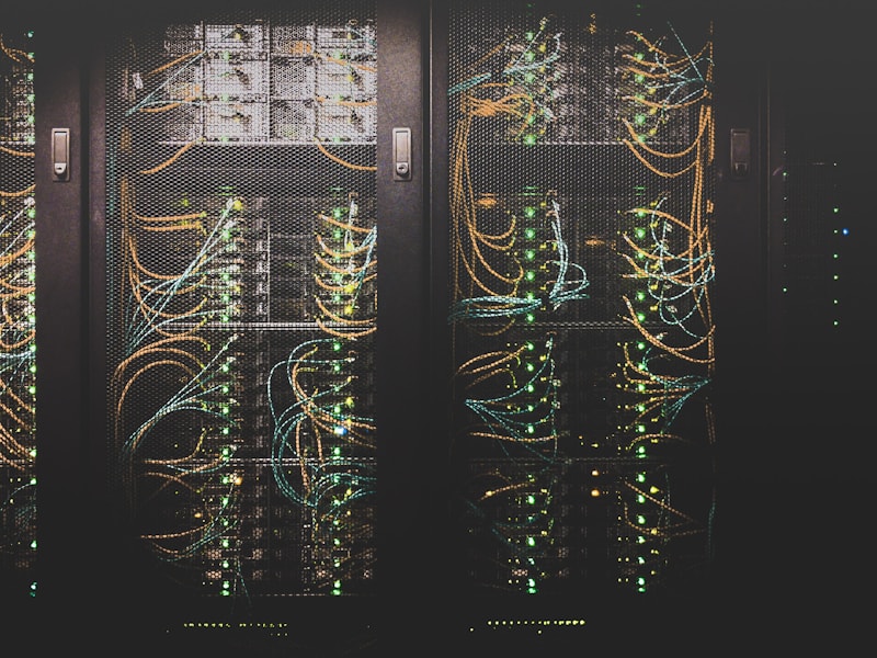 Data centre server racks representing enterprise compute and storage